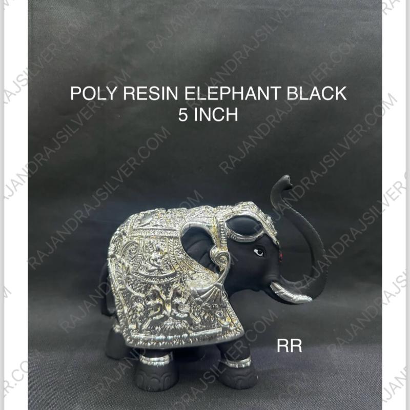 Poly Resin Elephant 5 Inch (Black)