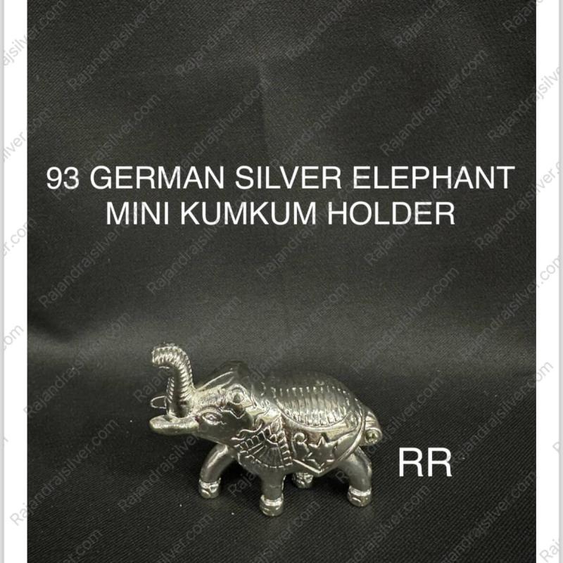 German Silver Mini Elephant Kumkum Holder (93)